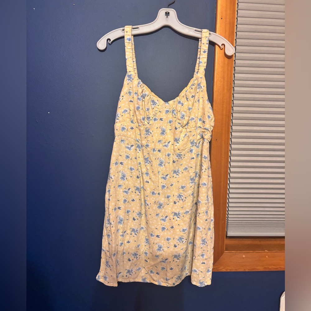 Aeropostale Yellow with Blue Flowers Sundress